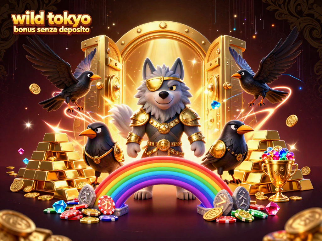 Win with the wild tokyo bonus senza deposito, featuring a Norse mythology-themed casino scene.